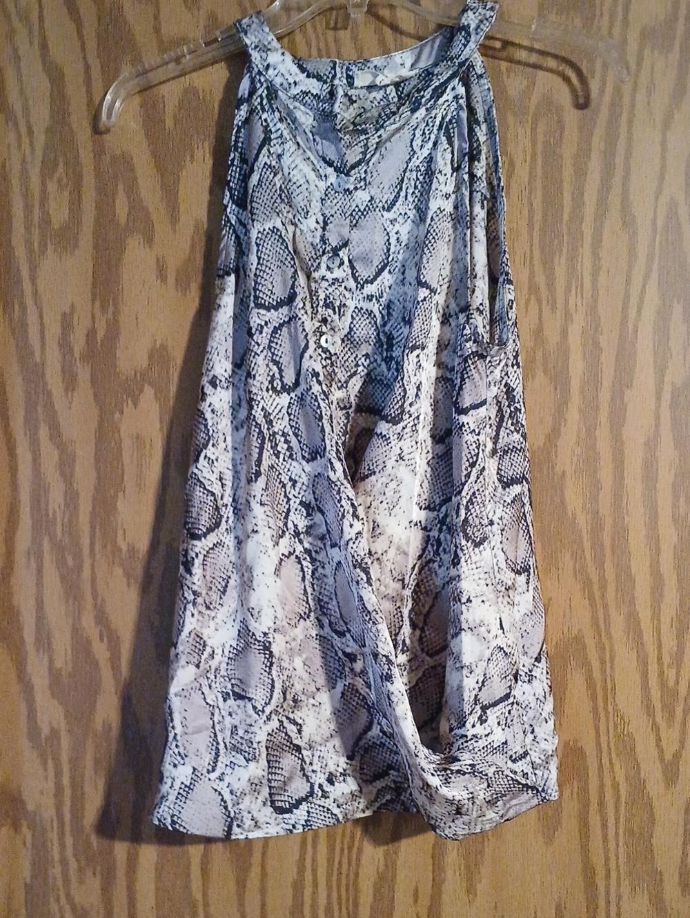 entro Neutral Snake Print Halter Tank Top